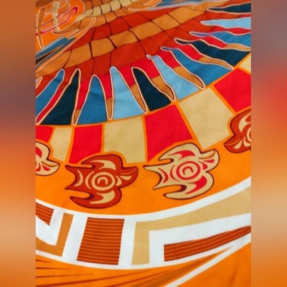 Native Aboriginal Art Silk Scarf Rolled Hem - Picture 8 of 14